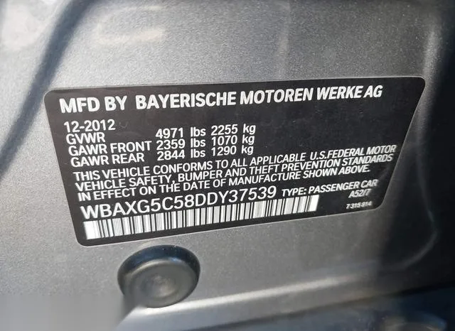 WBAXG5C58DDY37539 2013 2013 BMW 5 Series- 528I 9