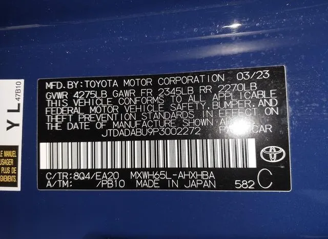 JTDADABU9P3002272 2023 2023 Toyota Prius- Limited Awd-E 9