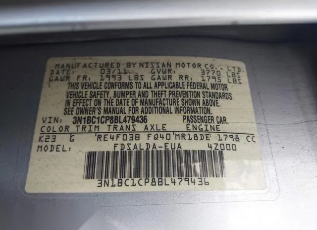 3N1BC1CP8BL479436 2011 2011 Nissan Versa- 1-8S 9