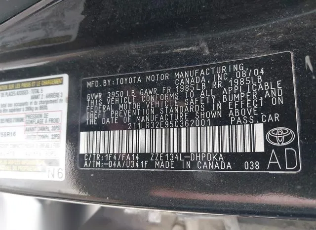 2T1LR32E95C362001 2005 2005 Toyota Matrix 9