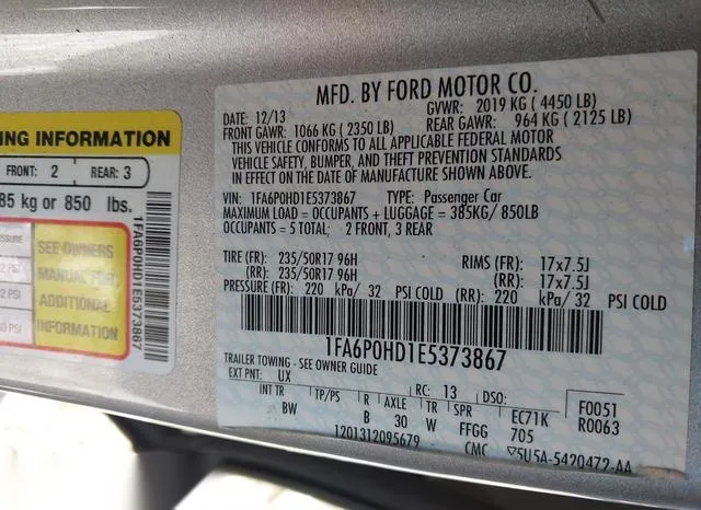 1FA6P0HD1E5373867 2014 2014 Ford Fusion- SE 9