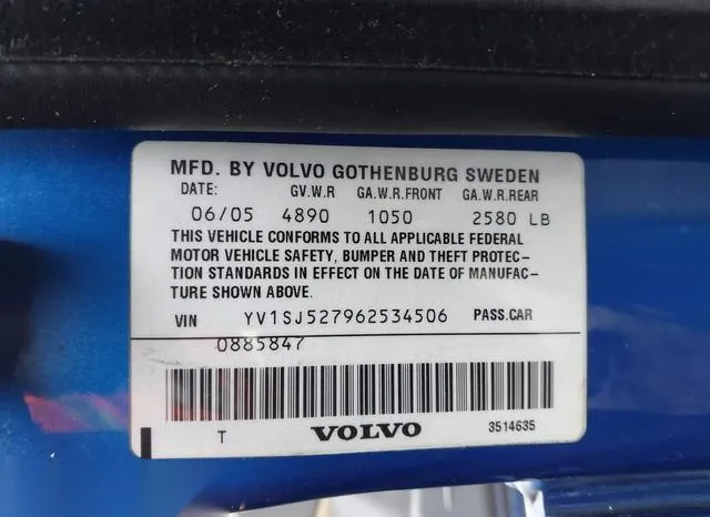 YV1SJ527962534506 2006 2006 Volvo V70- R 9