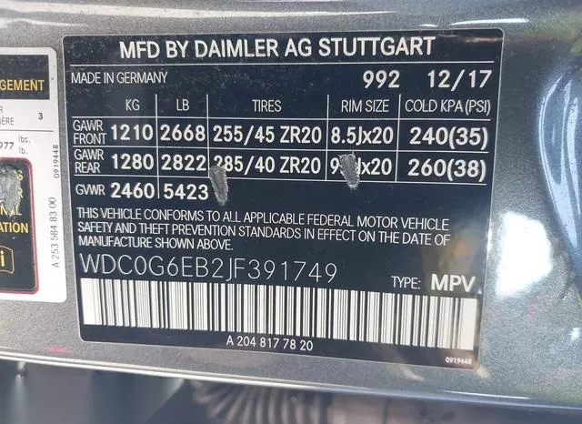 WDC0G6EB2JF391749 2018 2018 Mercedes-Benz Amg Glc 43- 4Matic 9