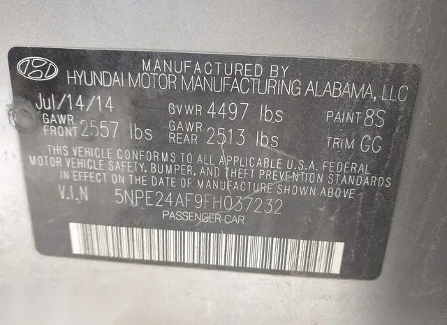 5NPE24AF9FH037232 2015 2015 Hyundai Sonata- SE 9