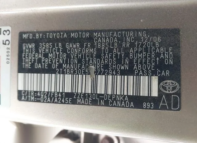 2T1BR30E57C772943 2007 2007 Toyota Corolla- LE 9