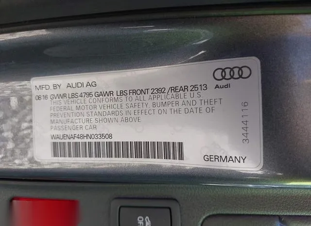 WAUENAF48HN033508 2017 2017 Audi A4- 2-0T Premium 9