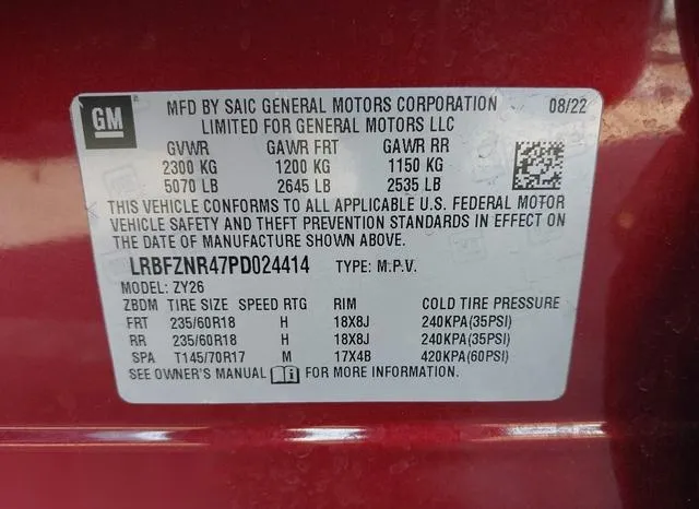 LRBFZNR47PD024414 2023 2023 Buick Envision- Essence Fwd 9