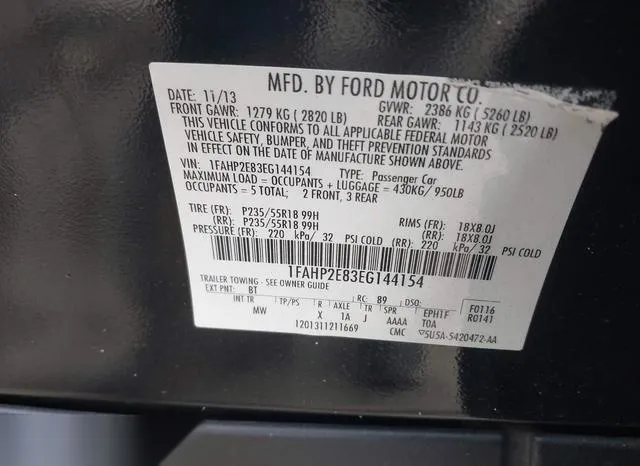 1FAHP2E83EG144154 2014 2014 Ford Taurus- Sel 9