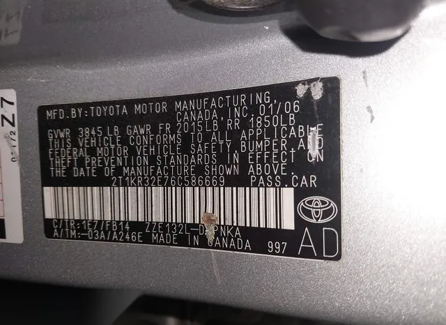 2T1KR32E76C586669 2006 2006 Toyota Matrix- XR 9