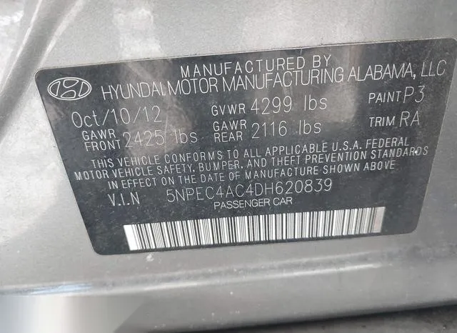 5NPEC4AC4DH620839 2013 2013 Hyundai Sonata- Limited 9