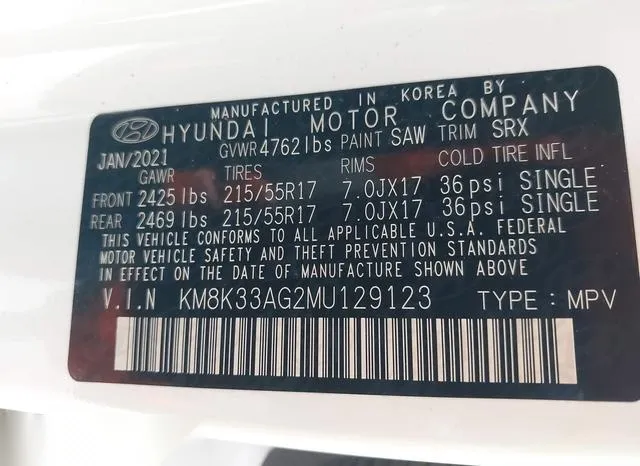 KM8K33AG2MU129123 2021 2021 Hyundai Kona- Electric Limited 9