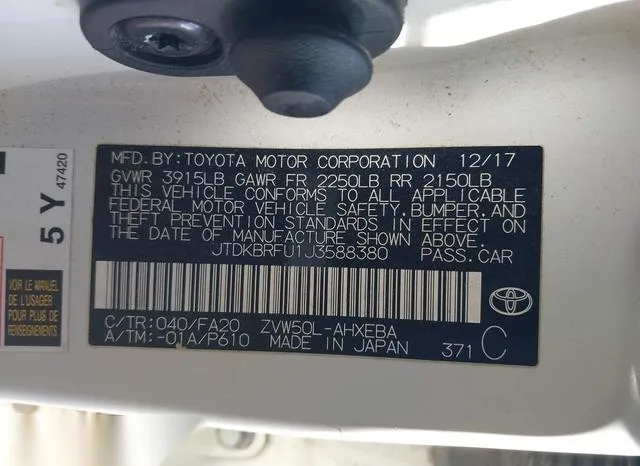 JTDKBRFU1J3588380 2018 2018 Toyota Prius- Two 9