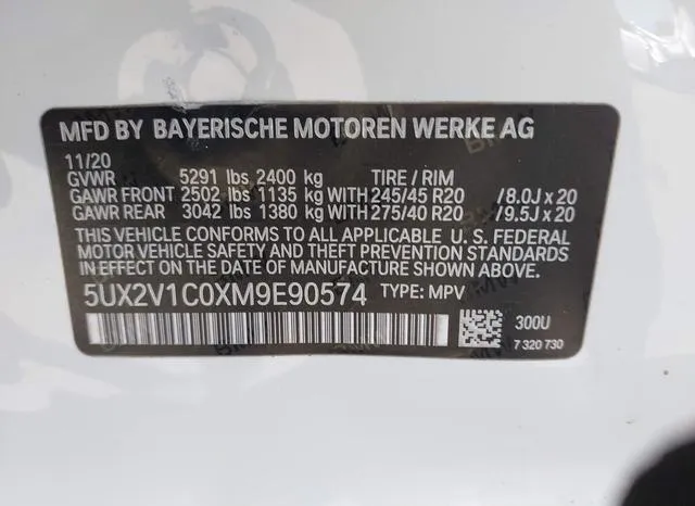 5UX2V1C0XM9E90574 2021 2021 BMW X4- Xdrive30I 9