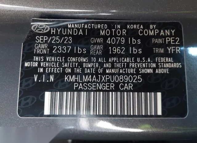 KMHLM4AJXPU089025 2023 2023 Hyundai Elantra- Hybrid Blue 9