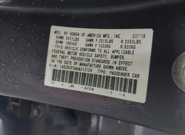 1HGCR2F58HA013104 2017 2017 Honda Accord- Sport 9