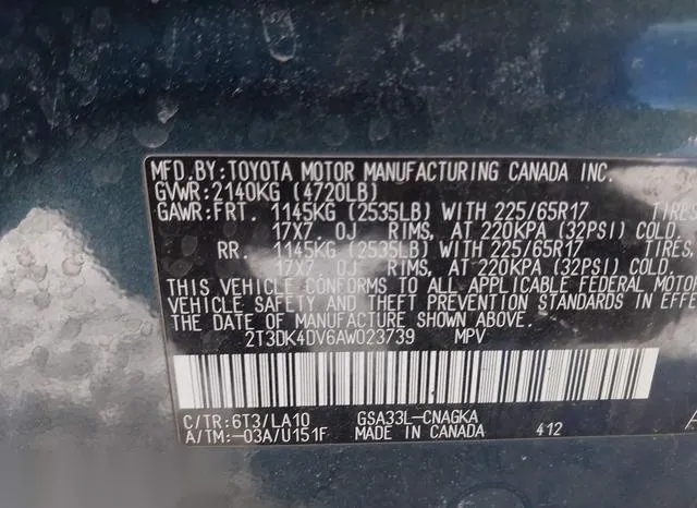 2T3DK4DV6AW023739 2010 2010 Toyota RAV4- Limited 9