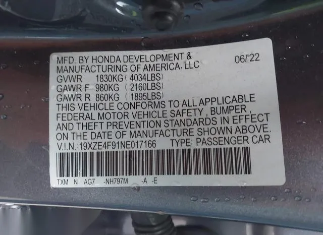 19XZE4F91NE017166 2022 2022 Honda Insight- Touring 9