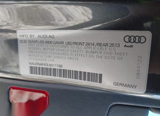 WAUDNAF40LN011166 2020 2020 Audi A4- Premium 45 Tfsi Quattr 9