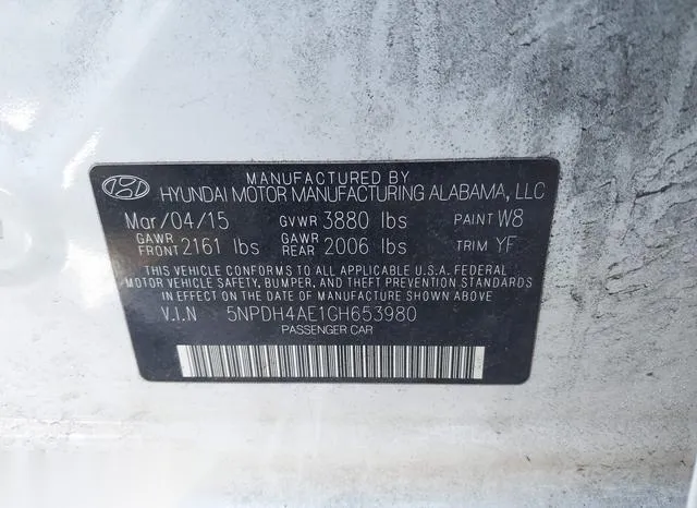 5NPDH4AE1GH653980 2016 2016 Hyundai Elantra- SE 9