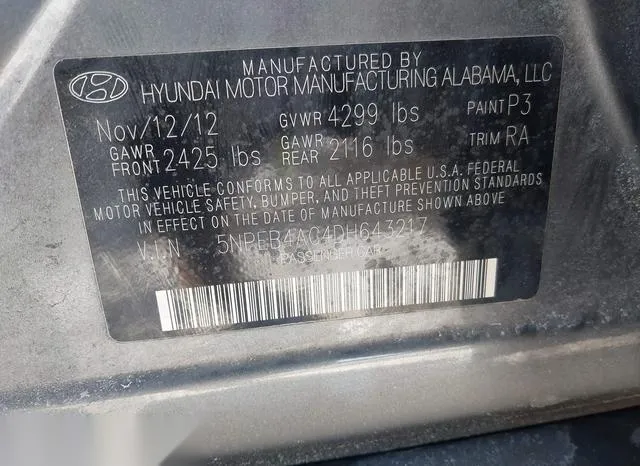 5NPEB4AC4DH643217 2013 2013 Hyundai Sonata- Gls 9