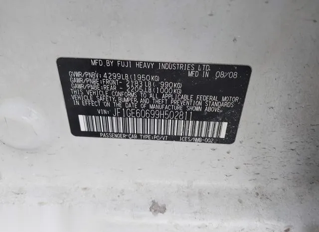 JF1GE60699H502811 2009 2009 Subaru Impreza- 2-5I 9