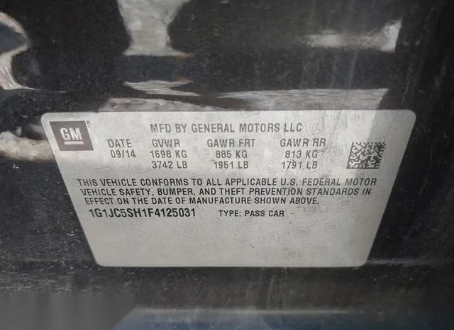 1G1JC5SH1F4125031 2015 2015 Chevrolet Sonic- Lt Auto 9