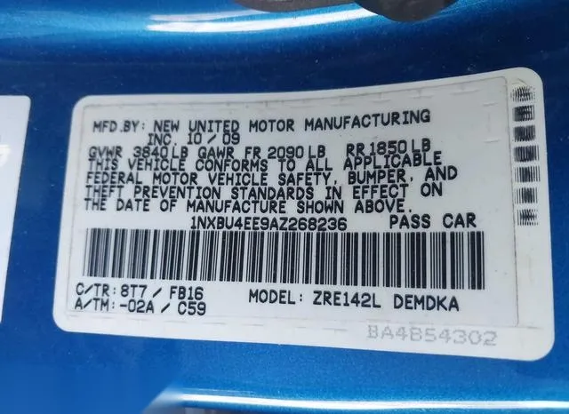 1NXBU4EE9AZ268236 2010 2010 Toyota Corolla 9