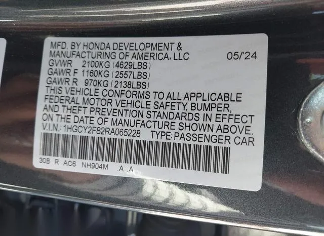 1HGCY2F82RA065228 2024 2024 Honda Accord- Hybrid Touring 9