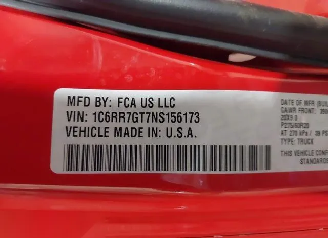 1C6RR7GT7NS156173 2022 2022 RAM 1500- Classic Warlock  4X4 9