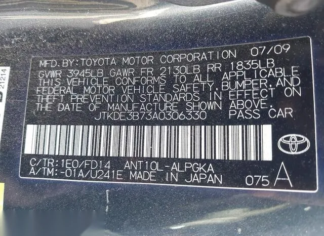 JTKDE3B73A0306330 2010 2010 Scion TC 9