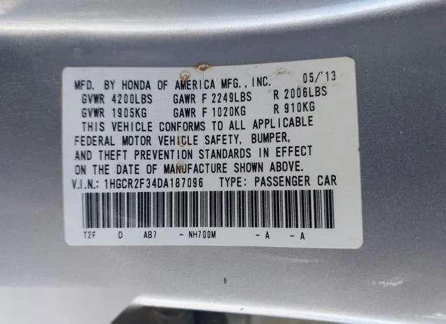 1HGCR2F34DA187096 2013 2013 Honda Accord- LX 9