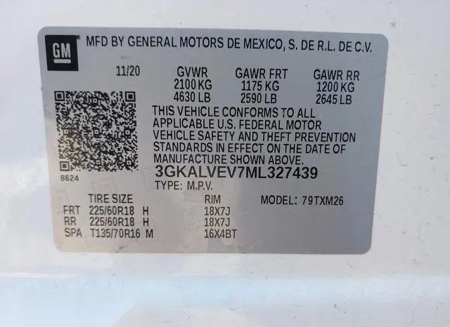 3GKALVEV7ML327439 2021 2021 GMC Terrain- Awd Slt 9