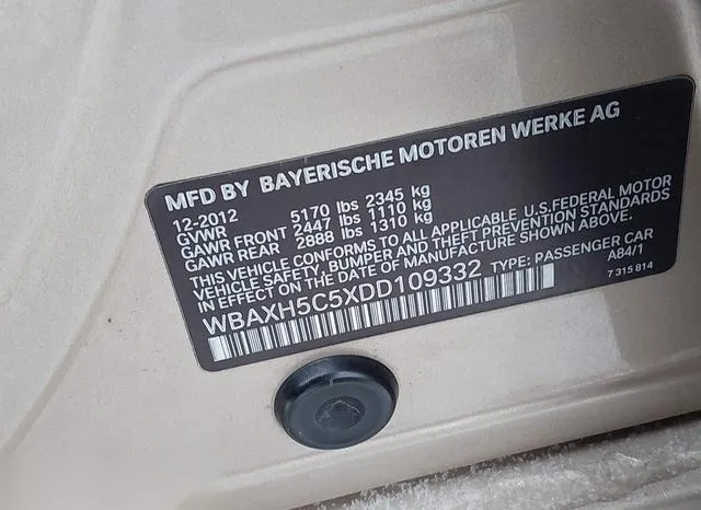 WBAXH5C5XDD109332 2013 2013 BMW 5 Series- 528I Xdrive 9