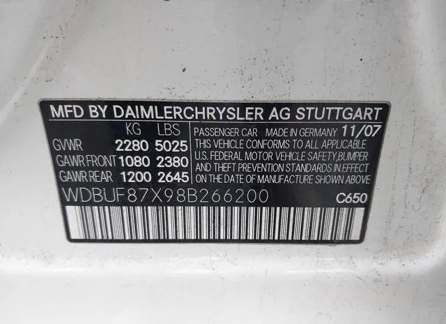 WDBUF87X98B266200 2008 2008 Mercedes-Benz E 350- 4Matic 9