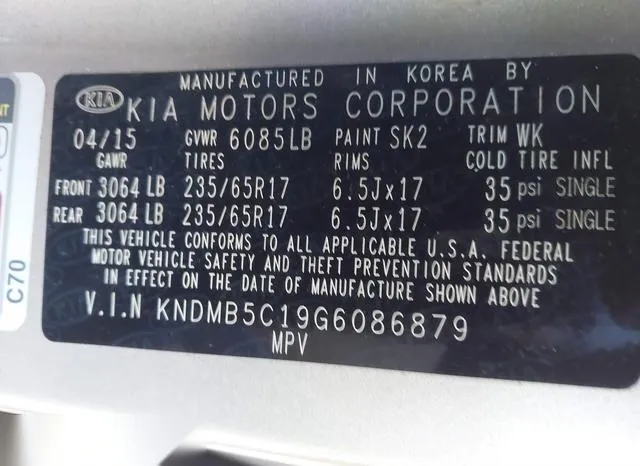 KNDMB5C19G6086879 2016 2016 KIA Sedona- LX 9