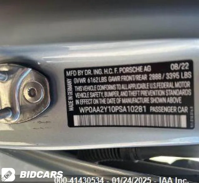 WP0AA2Y10PSA10281 2023 2023 Porsche Taycan 10