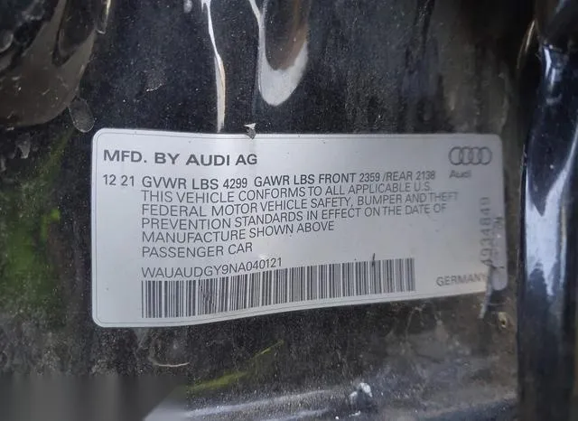 WAUAUDGY9NA040121 2022 2022 Audi A3- Premium 9