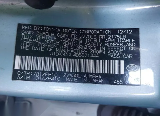 JTDKN3DU4D5571444 2013 2013 Toyota Prius- Three 9