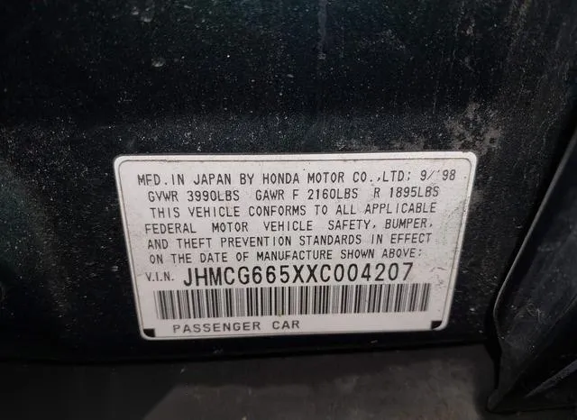 JHMCG665XXC004207 1999 1999 Honda Accord- LX 9