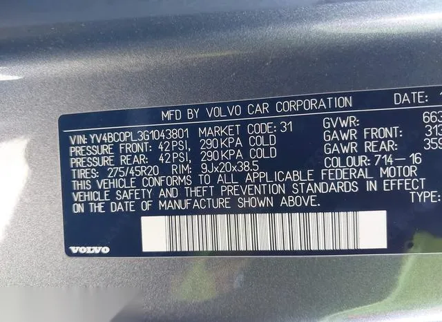 YV4BC0PL3G1043801 2016 2016 Volvo XC90- T8 Inscription 9