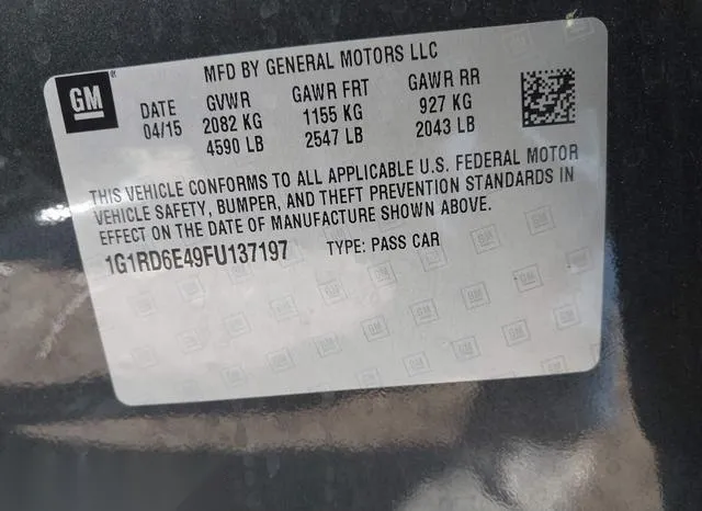 1G1RD6E49FU137197 2015 2015 Chevrolet Volt 9