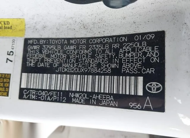 JTDKB20UX97884258 2009 2009 Toyota Prius 9