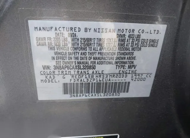 3N8AP6CAXSL320850 2025 2025 Nissan Kicks- Sv Fwd 9