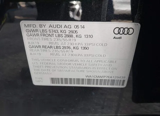 WA1CMAFP7EA129439 2014 2014 Audi Q5- 3-0 Tdi Premium Plus 9