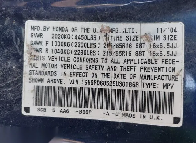 SHSRD68525U301868 2005 2005 Honda CR-V- LX 9