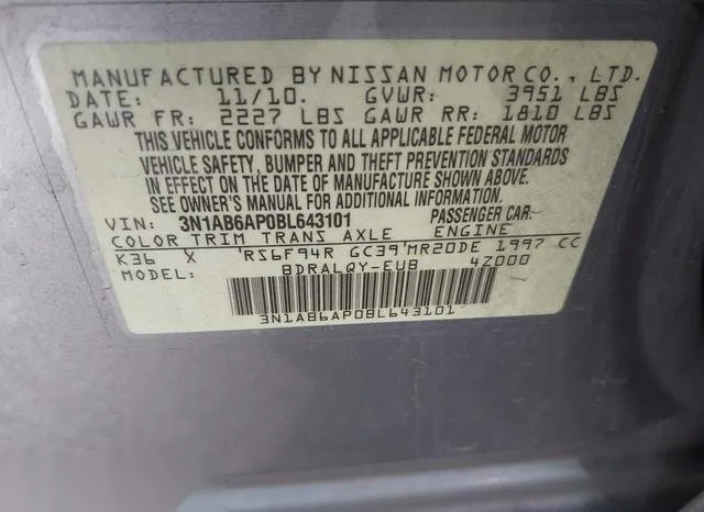 3N1AB6AP0BL643101 2011 2011 Nissan Sentra- 2-0/2-0S/Sr/2-0Sl 9