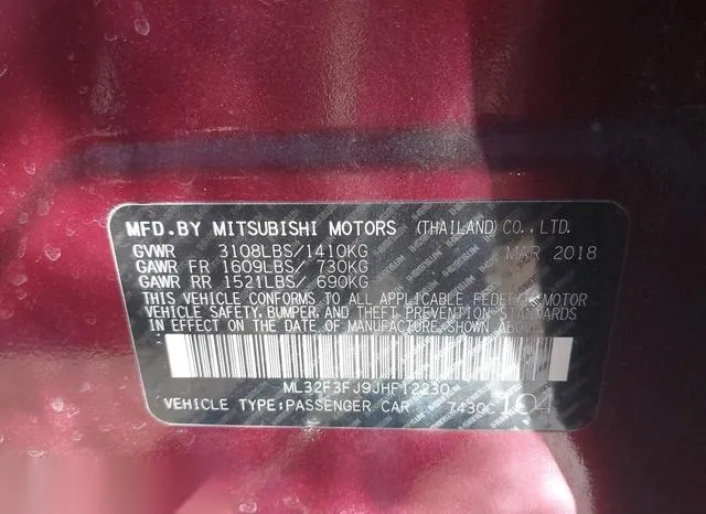 ML32F3FJ9JHF12230 2018 2018 Mitsubishi Mirage- G4 ES 9