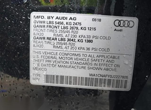 WA1CNAFY0J2227805 2018 2018 Audi Q5- 2-0T Premium/2-0T Tech 9