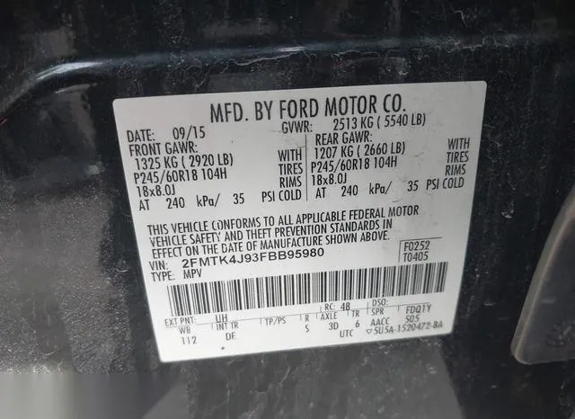 2FMTK4J93FBB95980 2015 2015 Ford Edge- Sel 9