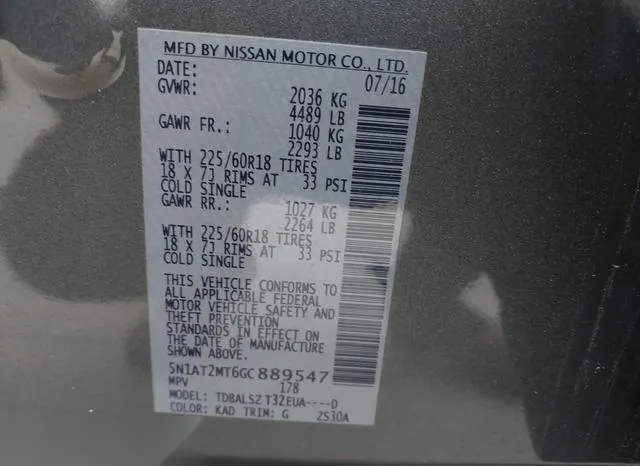 5N1AT2MT6GC889547 2016 2016 Nissan Rogue- SL 9